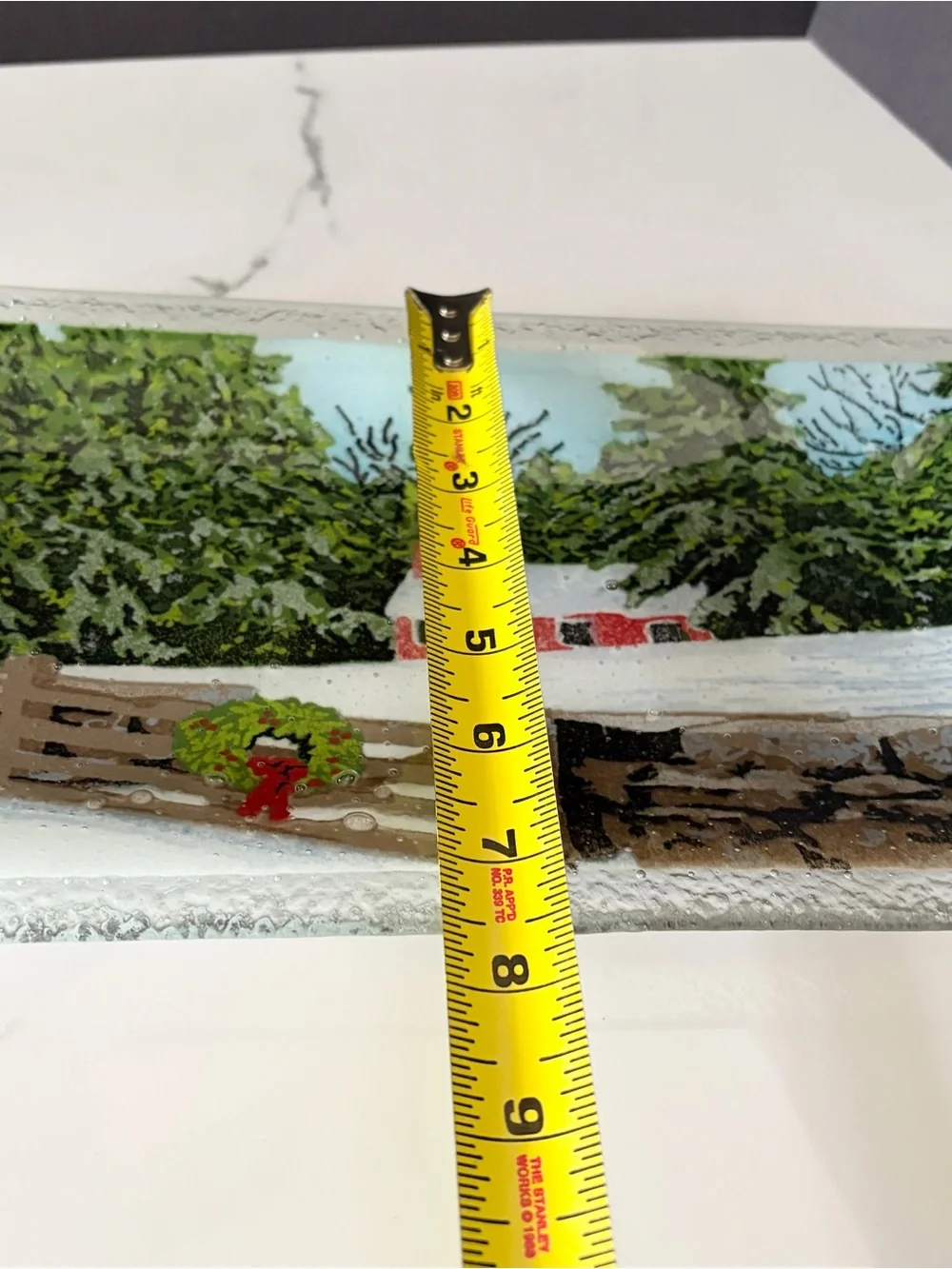 Snowy Cottage Platter by Peggy Karr